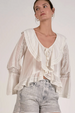 Long Sleeve Romatic Ruffle Top - White