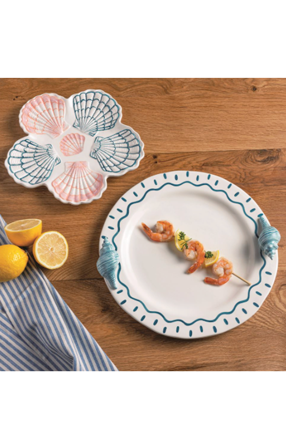 Layered Seashell Nested Platter Set