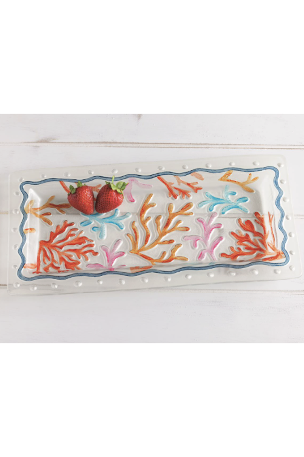 Glass Coral Platter