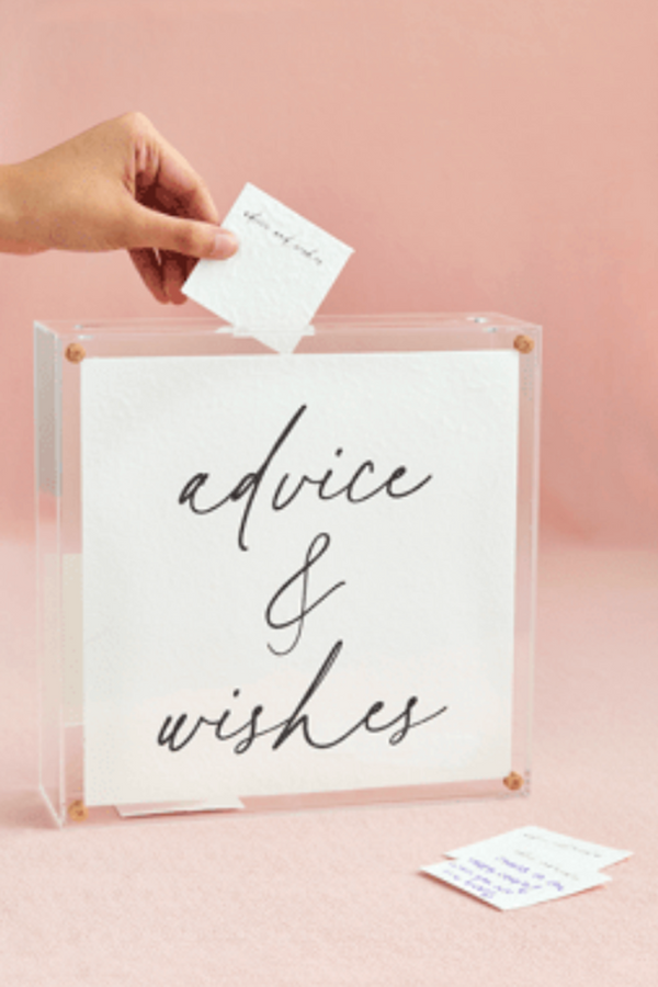 Acrylic Advice & Wishes Wedding Box