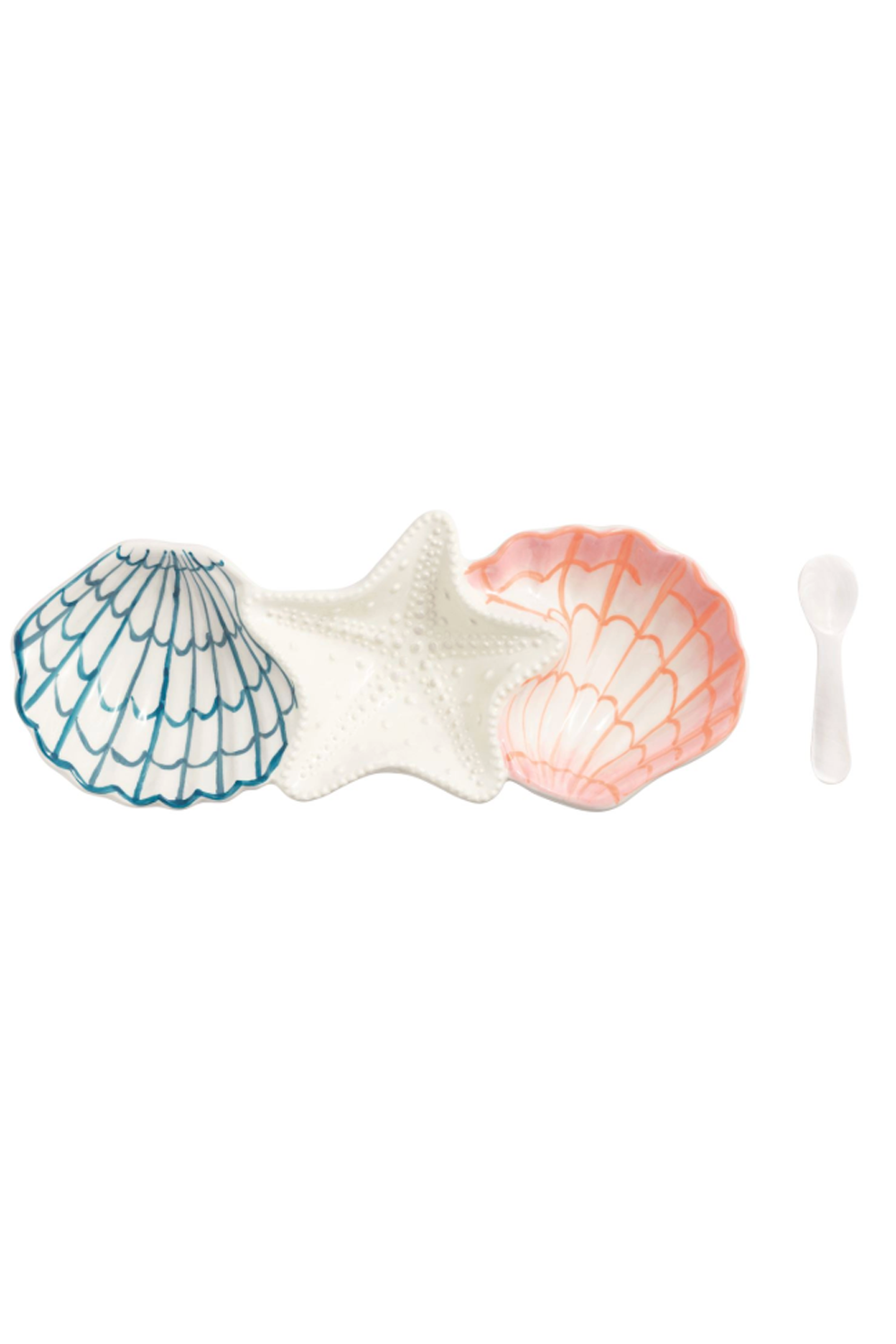 Figural Shell Triple Dip Tidbit