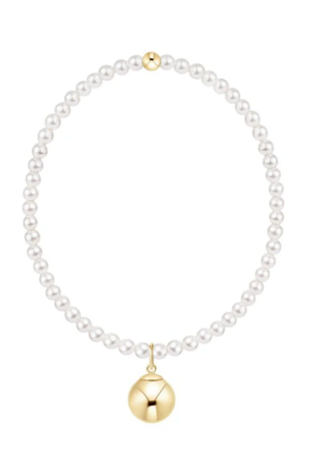 EN Classic Pearl Bracelet - Gold Charm