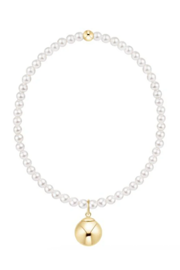 EN Classic Pearl Bracelet - Gold Charm