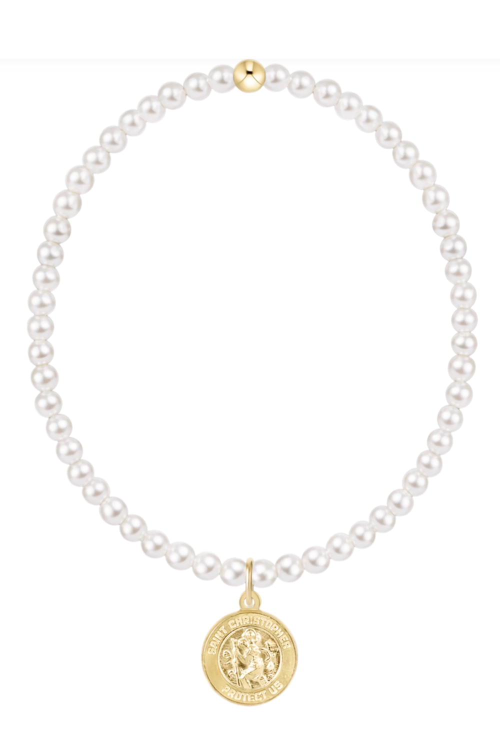 EN Protection Disc Charm Pearl Bracelet