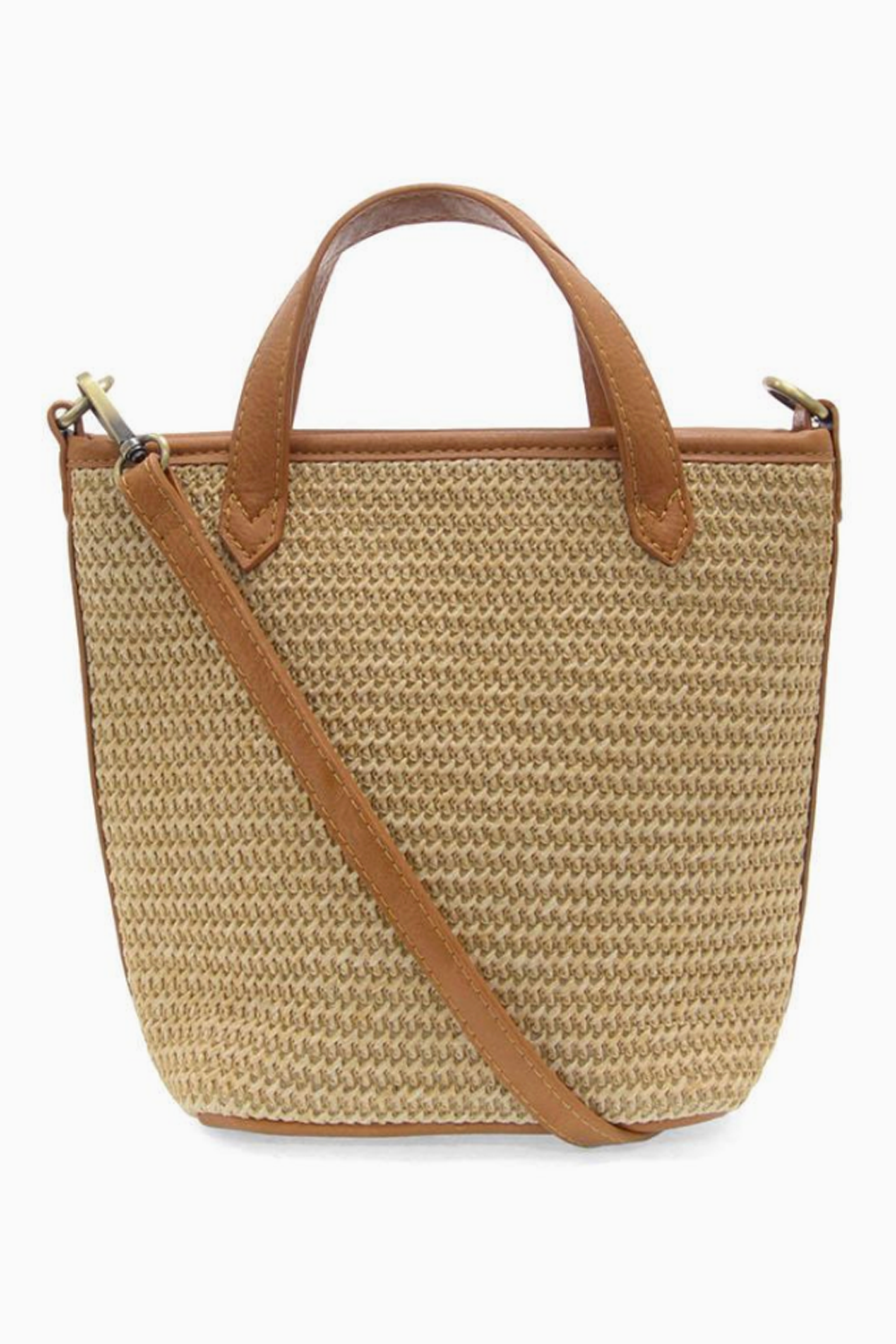 Joy Mini Bucket Crossbody Bag - Natural Straw