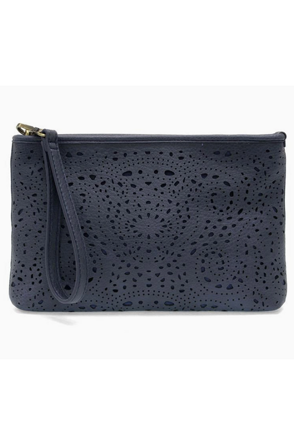 Joy Lazer Cut Quinn Convertible Wristlet / Crossbody Bag - Denim