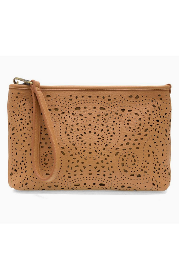 Joy Lazer Cut Quinn Convertible Wristlet / Crossbody Bag - Tan