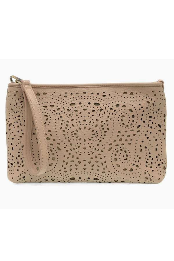 Joy Lazer Cut Quinn Convertible Wristlet / Crossbody Bag - Taupe
