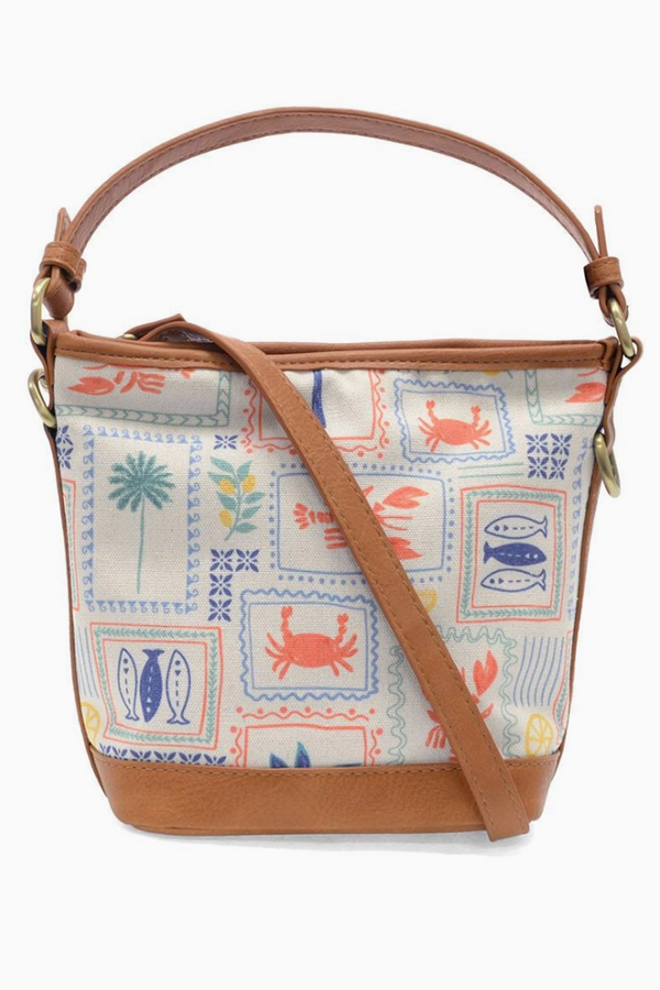 Joy Canvas Bucket Crossbody Bag - Coastal Charm