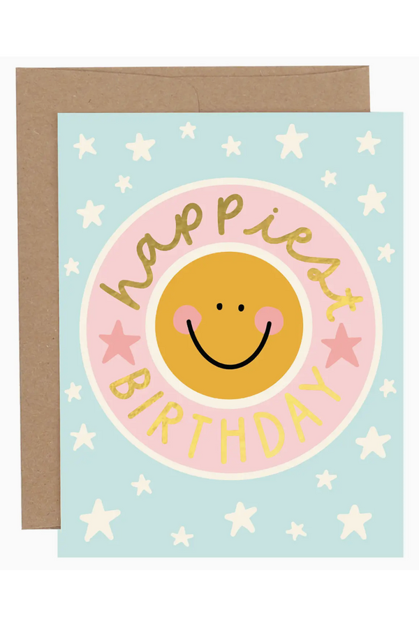 PP Single Birthday Greeting Card - Smiley Face