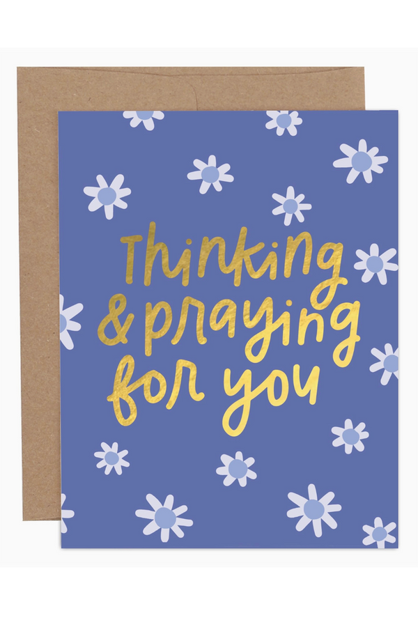 PP Single Sympathy Greeting Card - Thinking and Praying for You