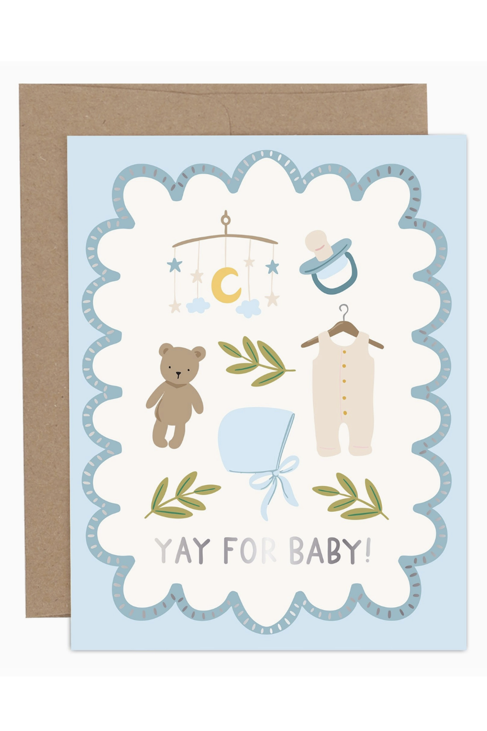 PP Single Baby Greeting Card - Yay for Baby Blue