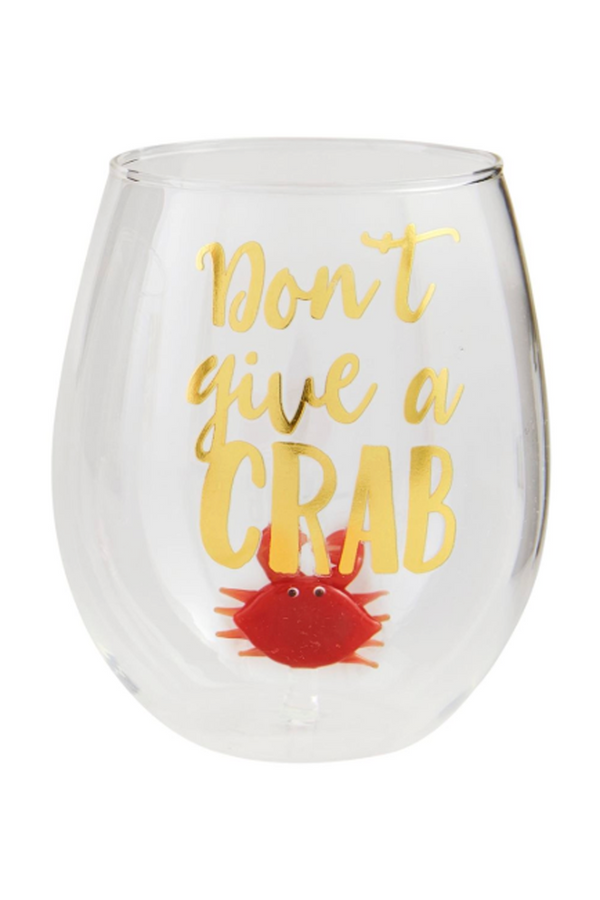 Sea Icon Stemless Wine Glass - Crab