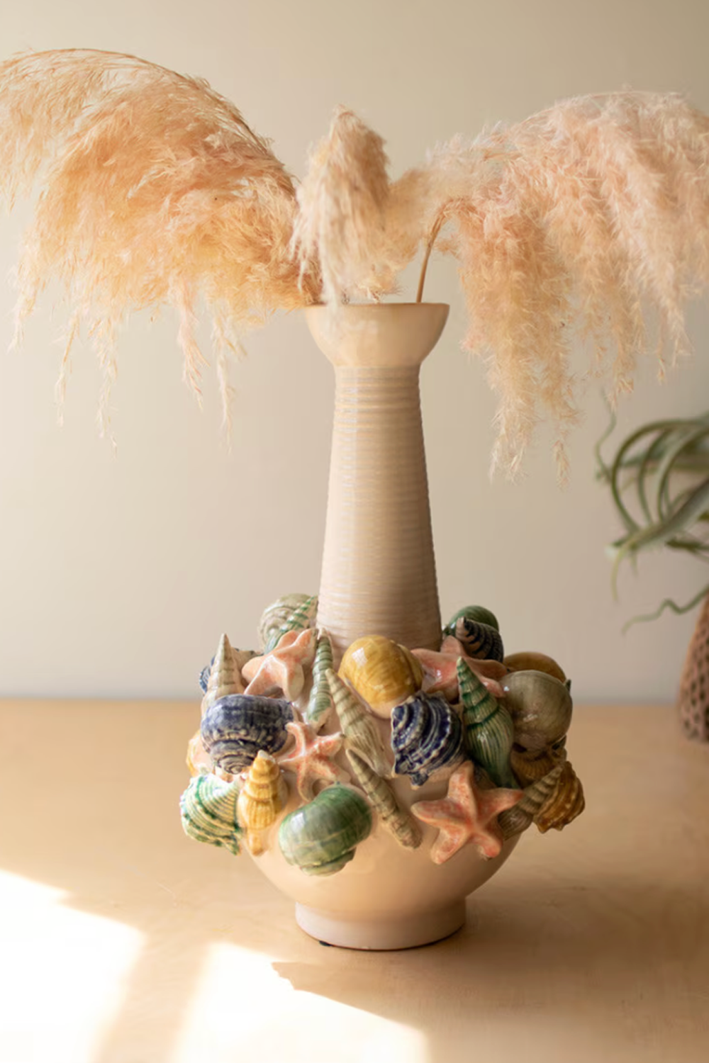 Ceramic Coastal Bottle Long Neck Vase