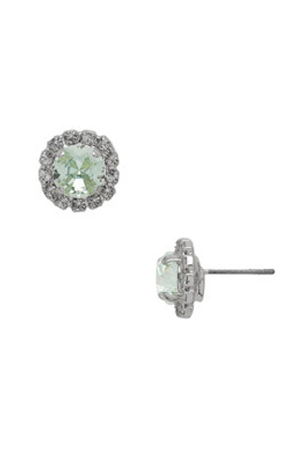 Haute Halo Stud Earring - Aquamarine