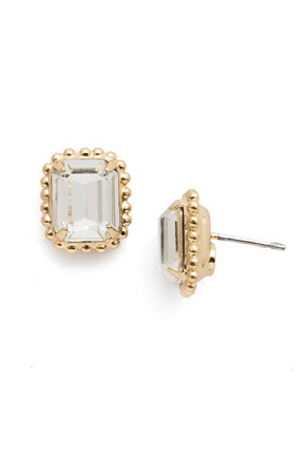 Octavia Scalloped Stud Earring - Crystal