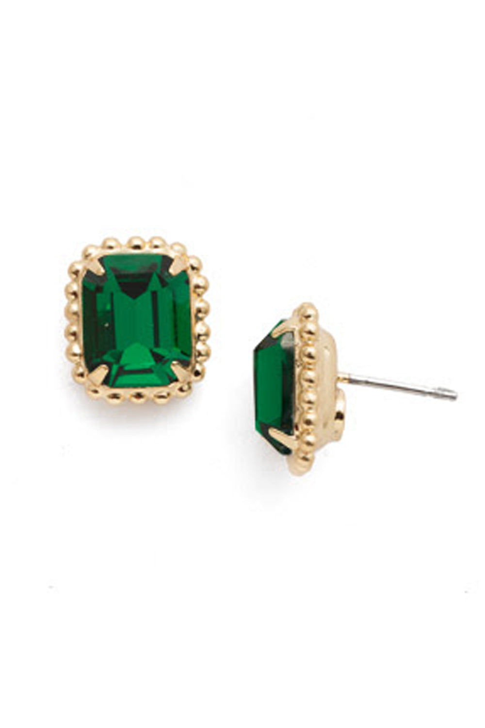 Octavia Scalloped Stud Earring - Emerald