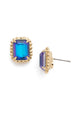 Octavia Scalloped Stud Earring - Royal Blue Delite