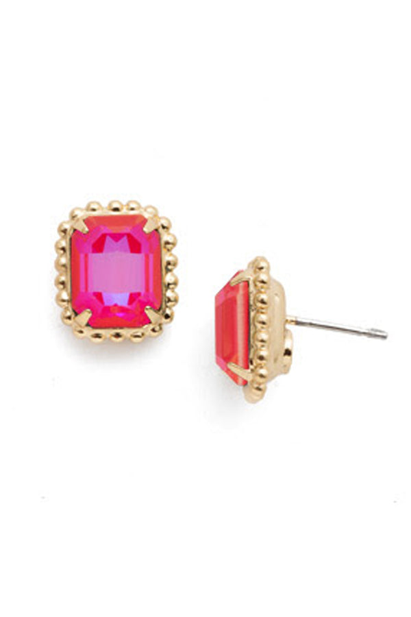 Octavia Scalloped Stud Earring - Royal Red Delite