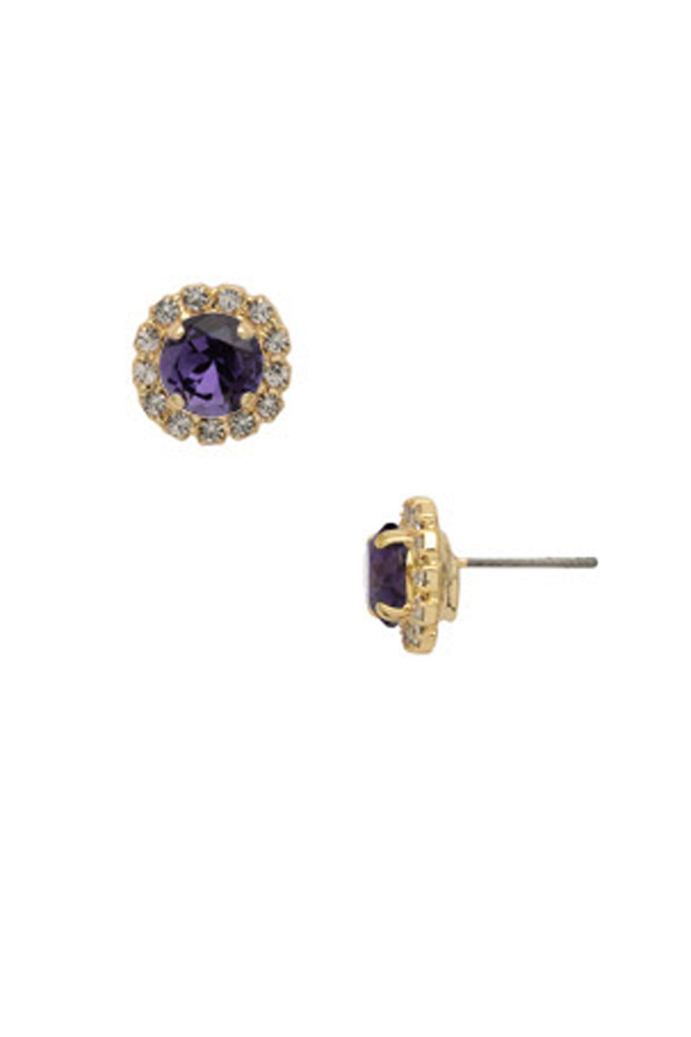 Haute Halo Stud Earring - Purple Velvet