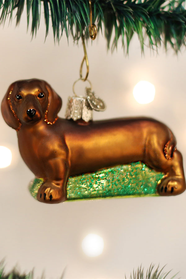 Glass Ornament - Dachshund