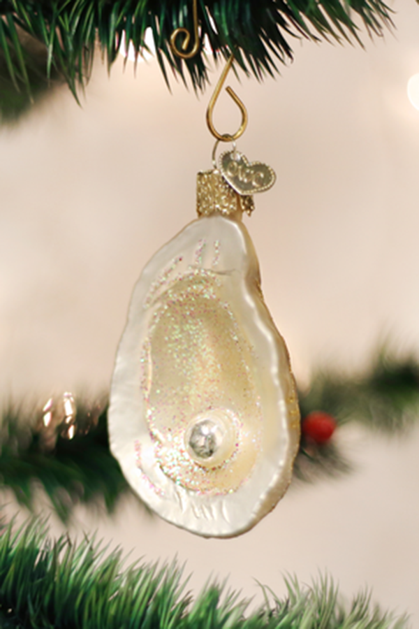 Glass Ornament - Oyster & Pearl