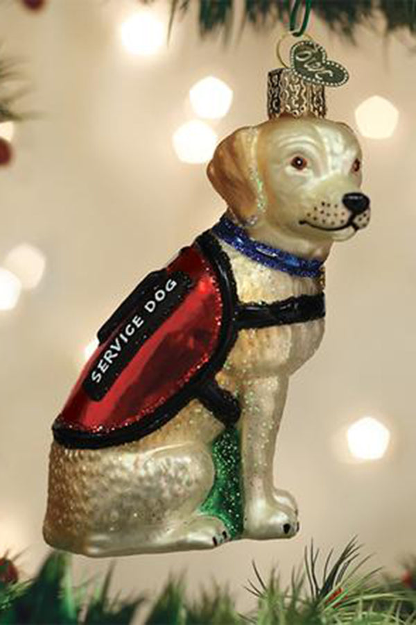 Glass Ornament - Service Dog