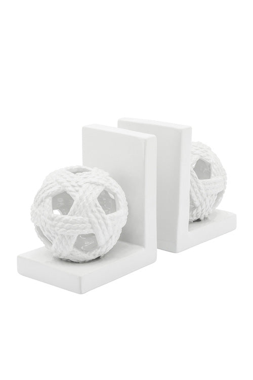 Rope Knot Bookends - White