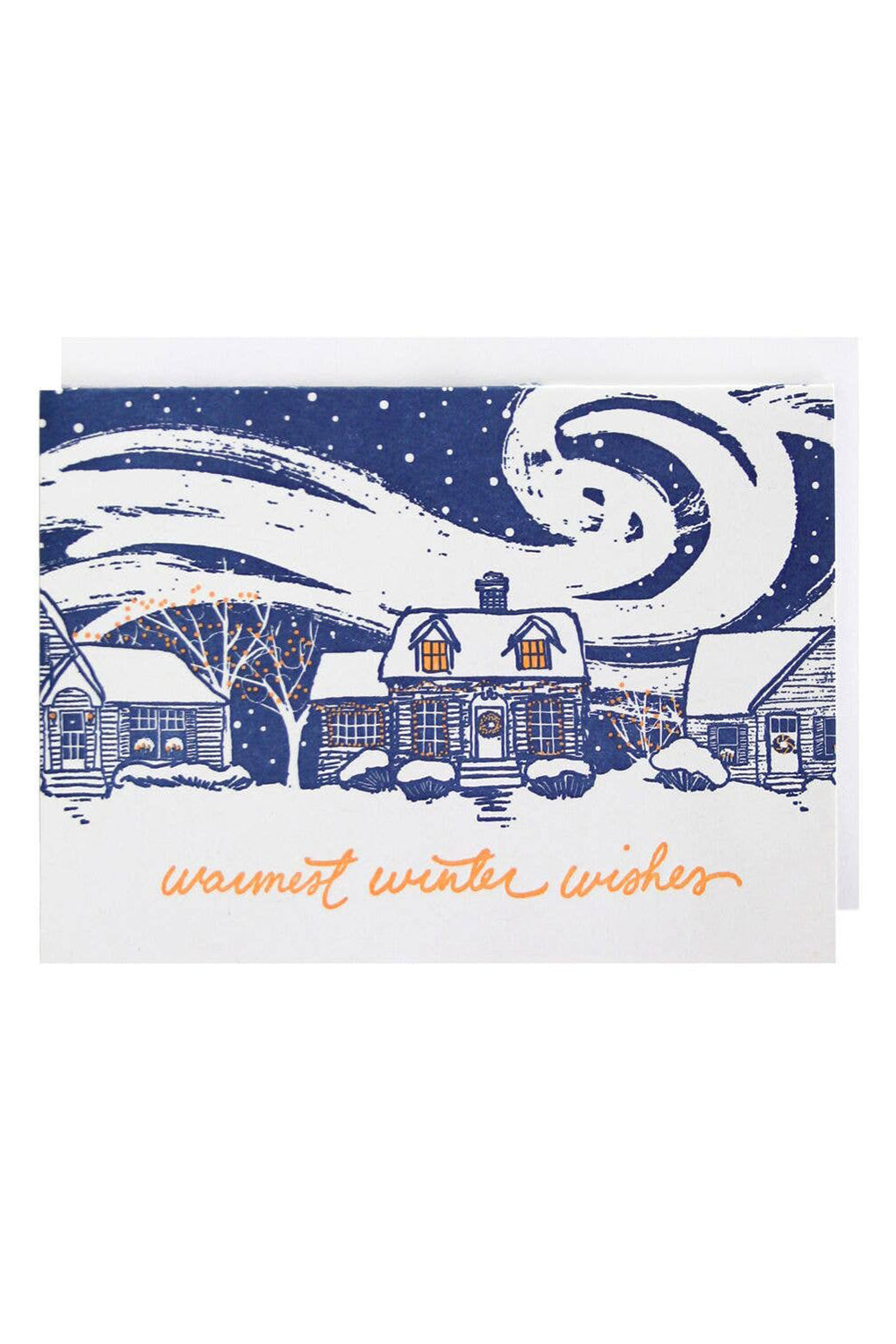 Smudgey Holiday Greeting Card - Snow Covered Home