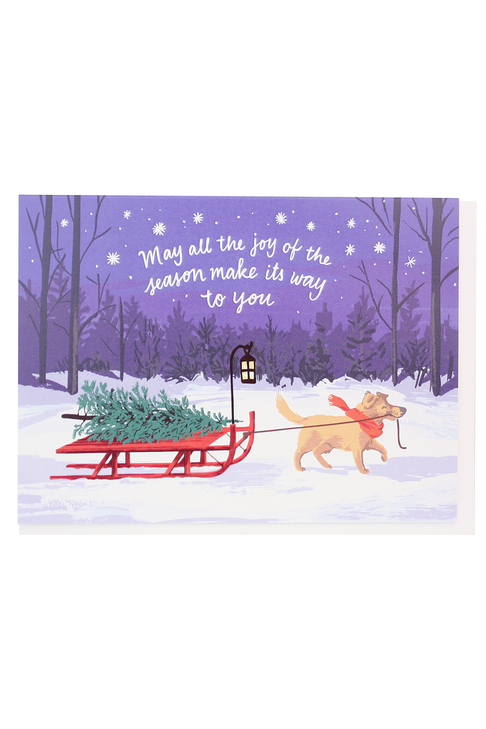 Smudgey Holiday Greeting Card - Sled Dog