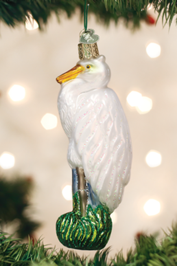 Glass Ornament - Great Egret