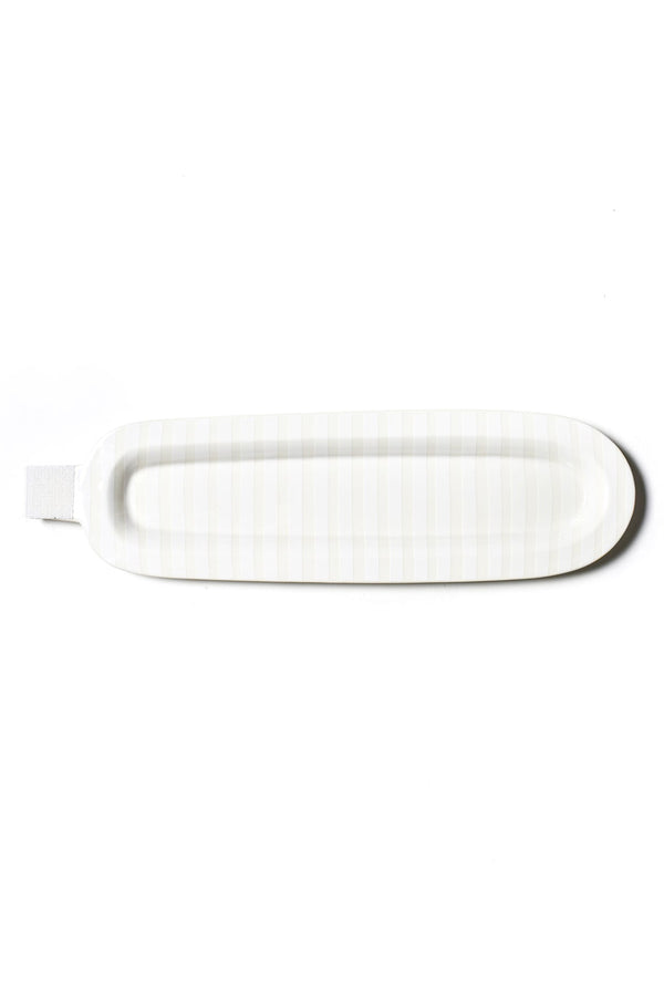 Mini Oval Entertaining Tray - White Stripe