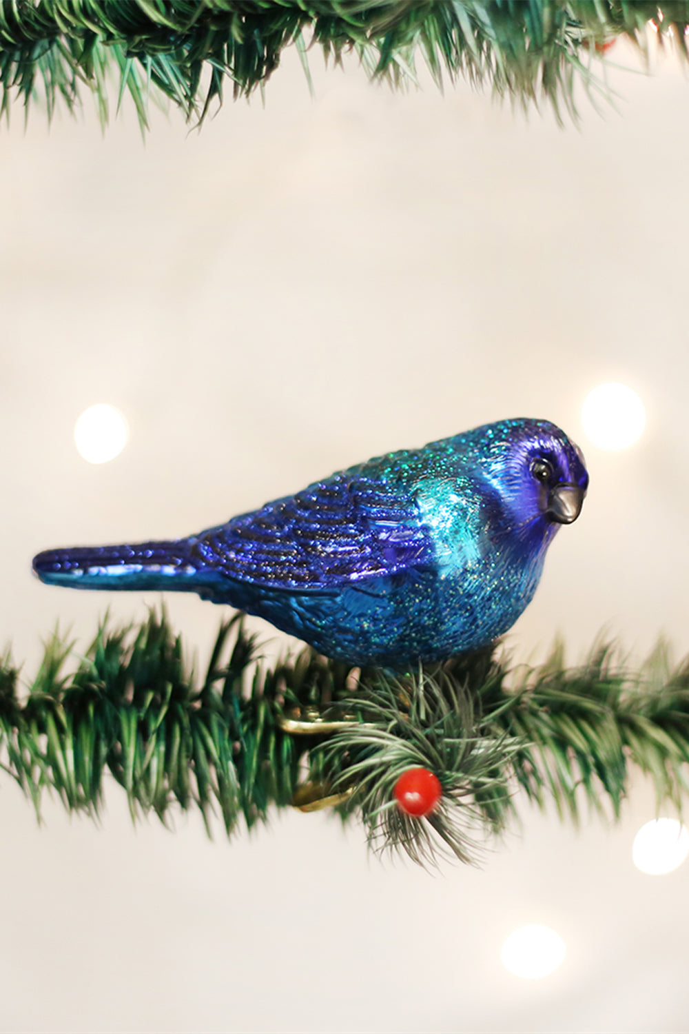 Glass Ornament - Indigo Bunting Bird