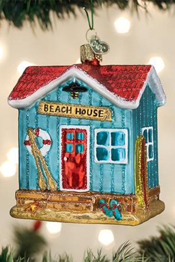 Glass Ornament - Beach House