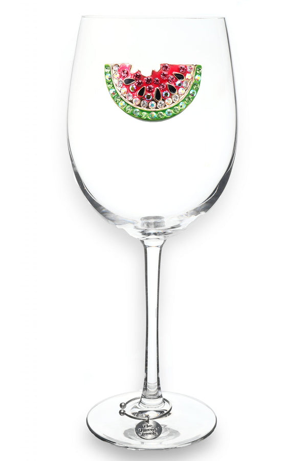 Jewel Stemmed Wine Glass - Watermelon
