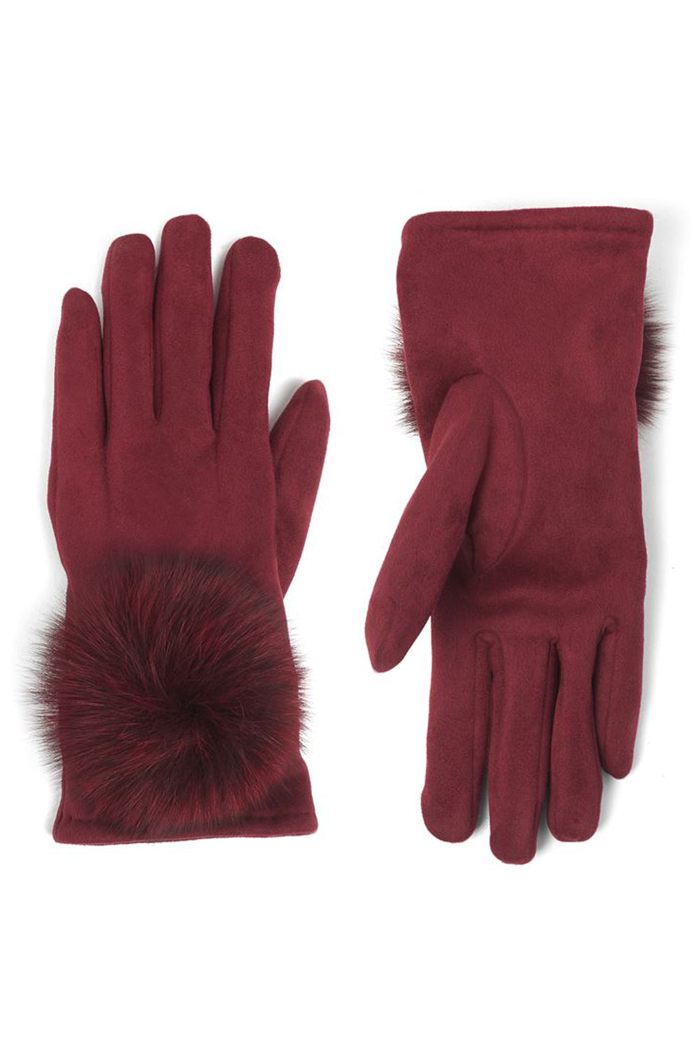 Microsuede Touchscreen Gloves - Garnet Red