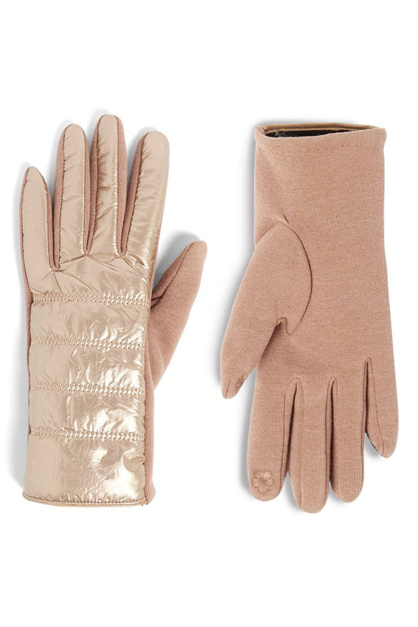 Puffer Texting Gloves - Gold