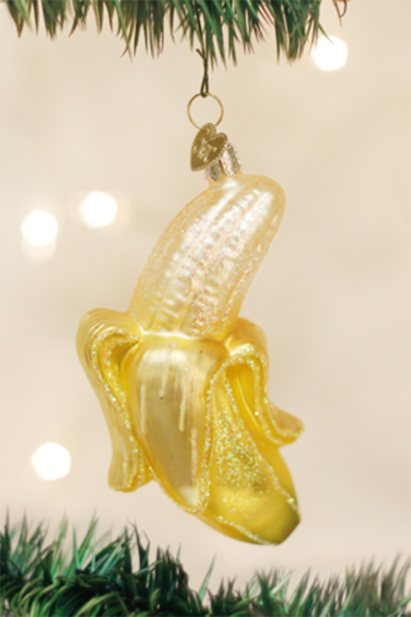 Glass Ornament - Peeled Banana