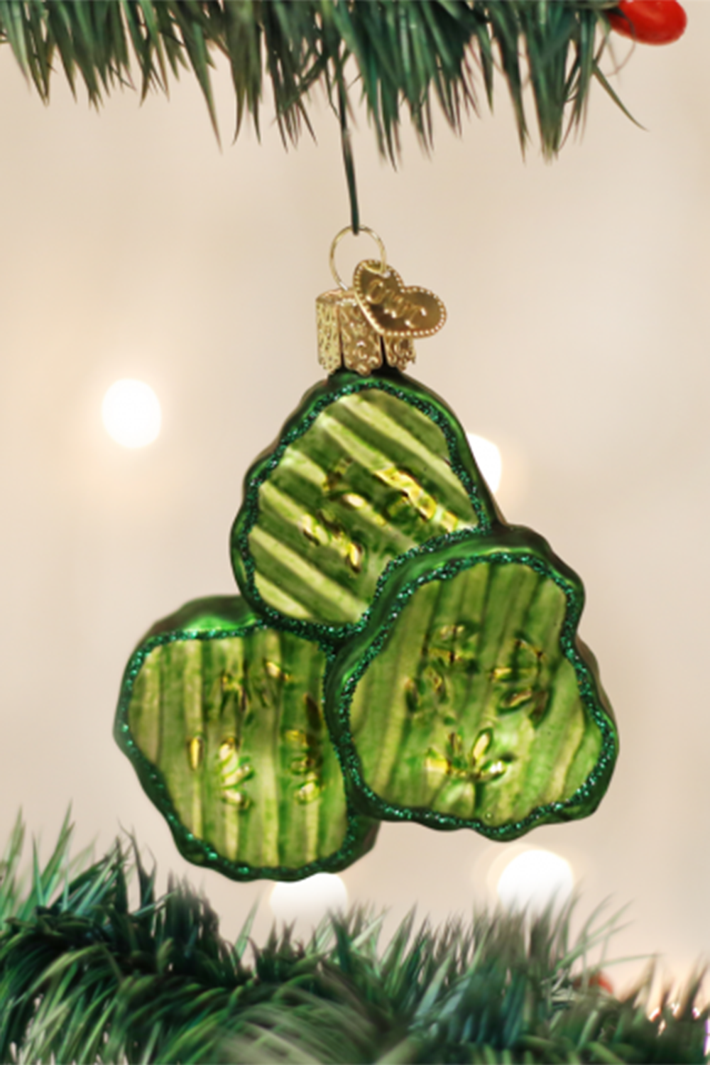 Glass Ornament - Pickle Chips