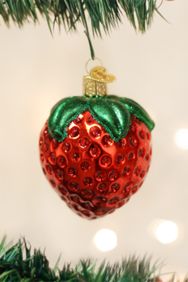 Glass Ornament - Strawberry