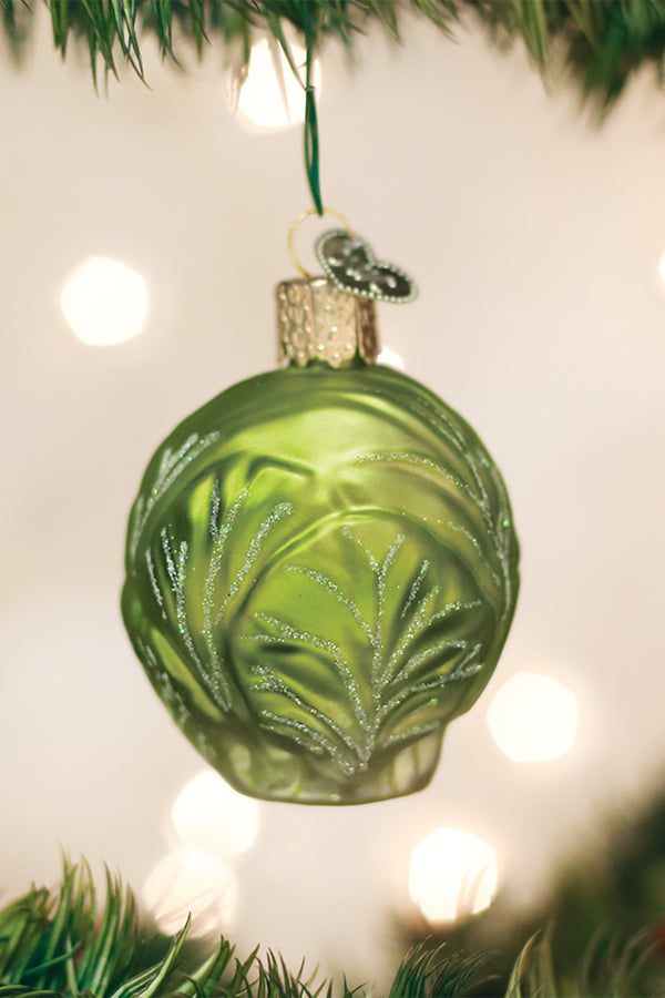 Glass Ornament - Brussel Sprout