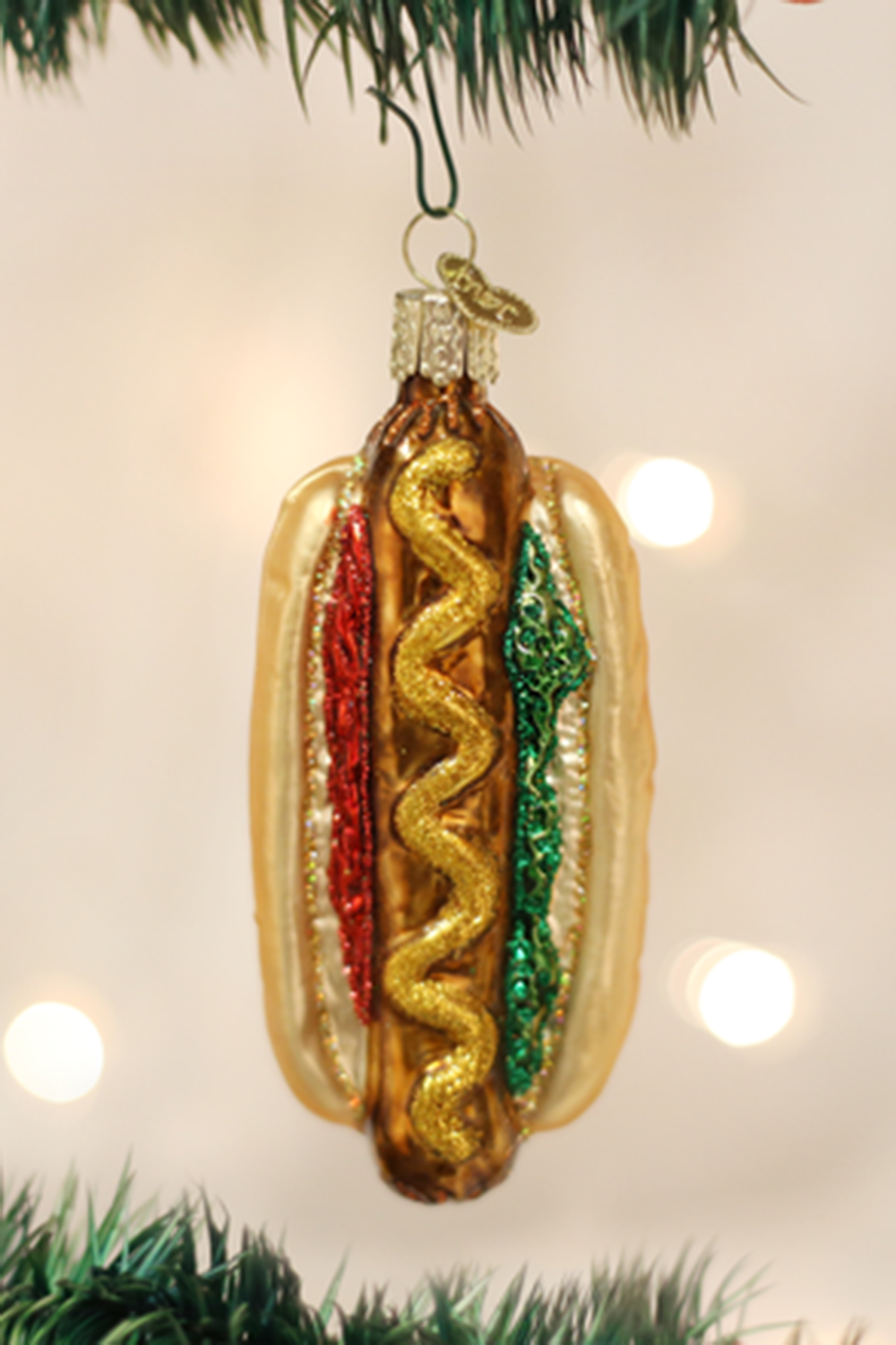 Glass Ornament - Hot Dog