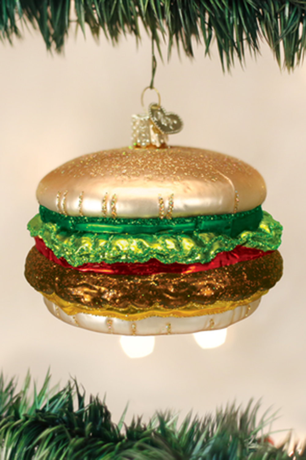 Glass Ornament - Cheeseburger