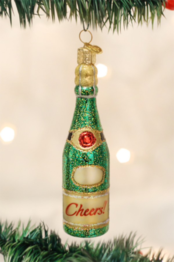 Glass Ornament - Cheers Champagne