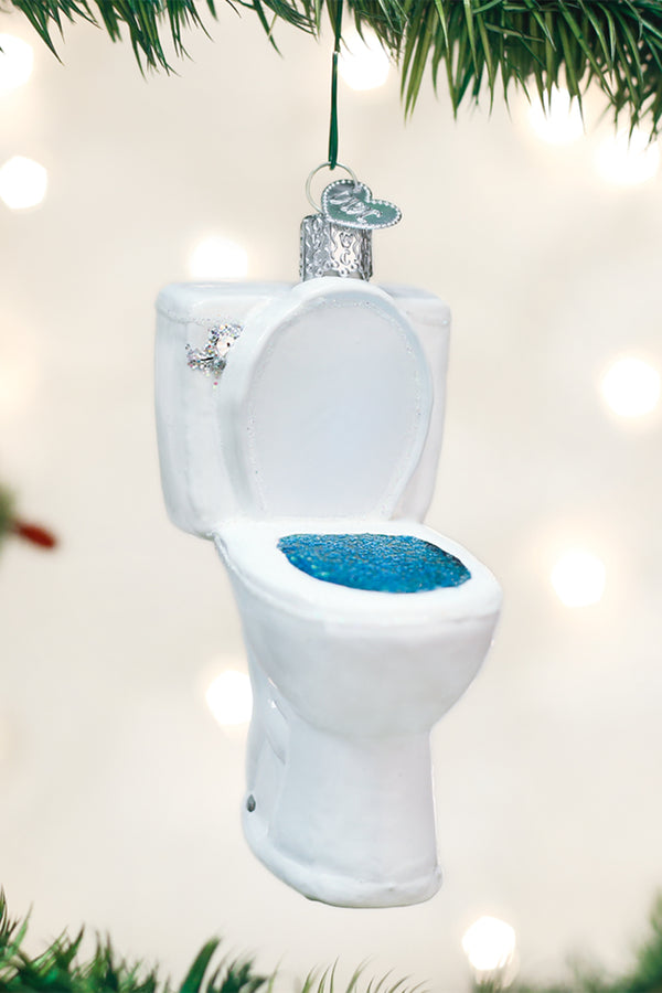 Glass Ornament - Toilet