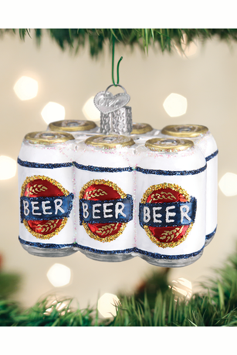 Glass Ornament - Six Pack of Beer