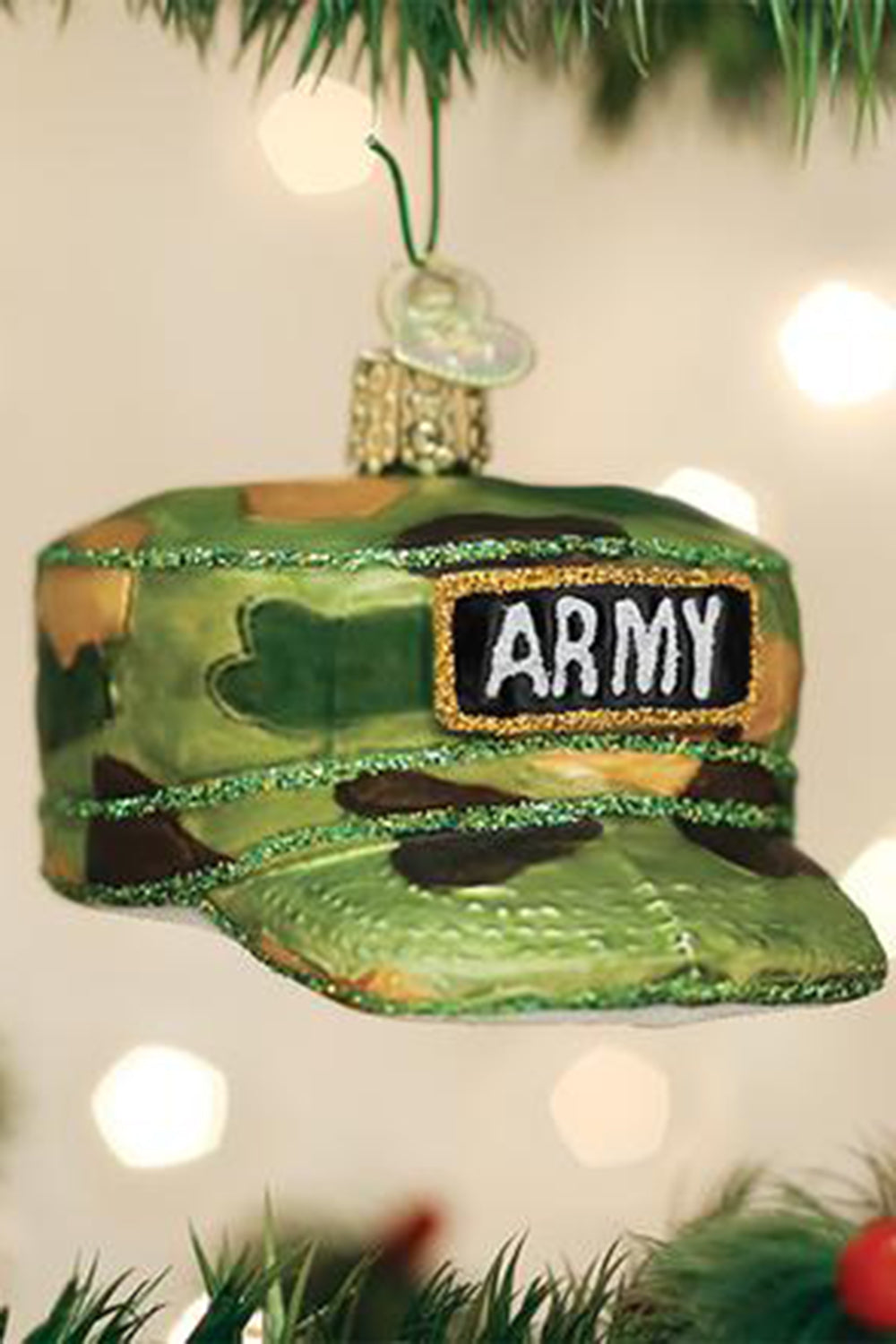 Glass Ornament - Army Cap