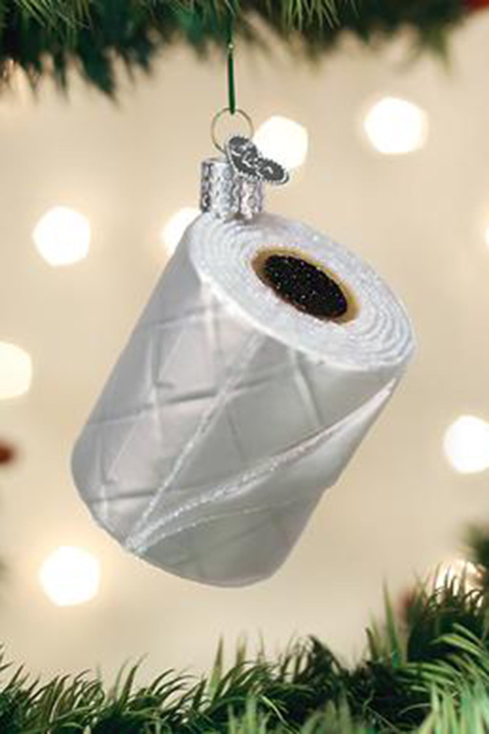 Glass Ornament - Toilet Paper Roll