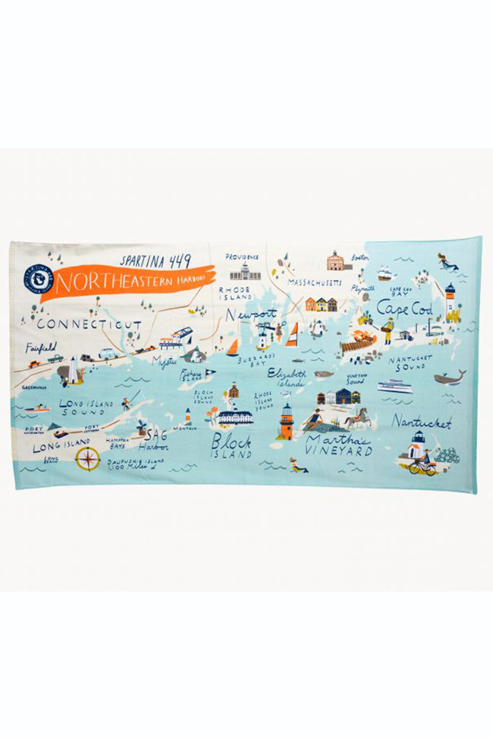 SIDEWALK SALE ITEM - Destination Map Beach Towel - Northeastern Harbors