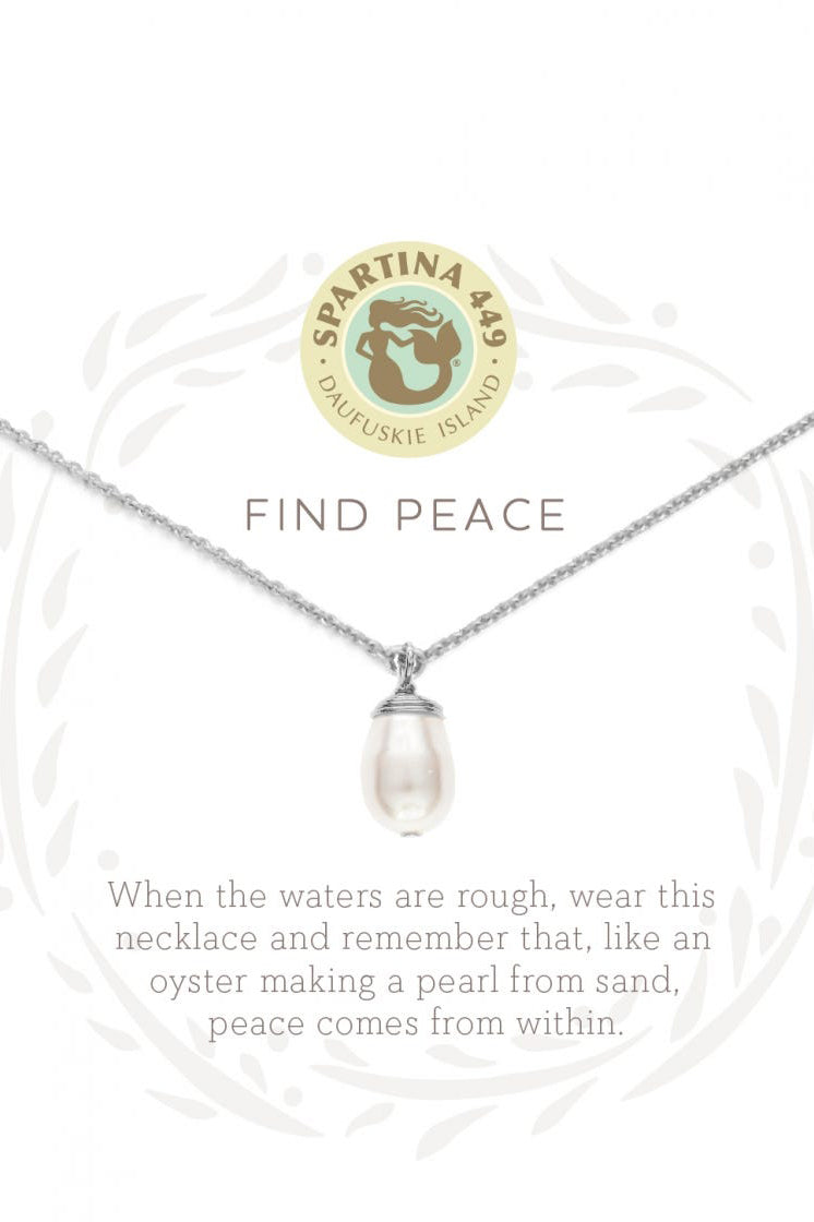 Sea La Vie Necklace - Silver Find Peace Pearl